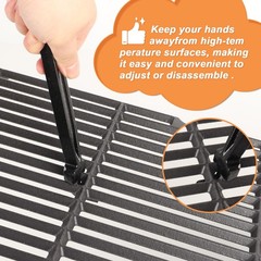 Cast Iron Grill Grate Lifter Tool 2 Pack 8 Inch Black Easy Safe BBQ Grate Remove