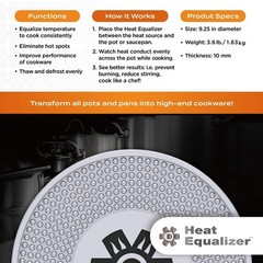 9.25″ Cast Iron Heat Diffuser Plate for Gas, Electric & Induction Stoves | Simme