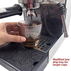 Extended Drip Tray for Gaggia Classic Pro with Optional Springs and Nozzle Set