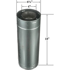 DuraVent Pro 4″ x 6-5/8″ Diameter, 18″ Length, Galvanized: 46DVA-18 – Default