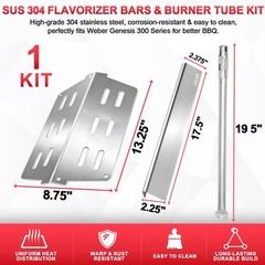 Weber Genesis 300 310 Series Grill Parts SUS 304 Stainless Steel Flavorizer Bars