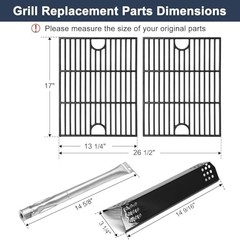 Grill Replacement Parts for Grease Tray & Grates & Heat Plates & Burners