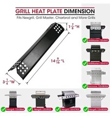 6 PK Grill Heat Plates 14.56″ L, Heavy Duty Grill Replacement Parts Burner Cover