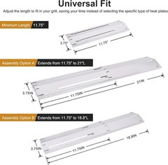 Criditpid Universal Stainless Steel Heat Plate Shield, Heat Tent, Flavorizer Bar