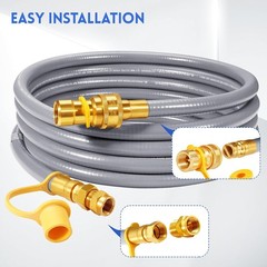 12 FT 1/2″ ID Natural Gas Hose with Quick Connect Fitting, Natural Gas Conver…