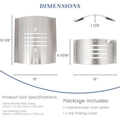 Flame Broiler Kit for Pit Boss PB150PPS Portable Pellet Grill, for PB150 Series