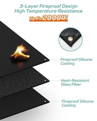 FIREWESS Heat Shield Behind Grill 3’x6′ Heat Shield Mat for Deck Fence, Raili…