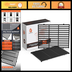 17.5″ Cast Iron Grill Grates for Weber Spirit & Genesis Grills – Durable Replace
