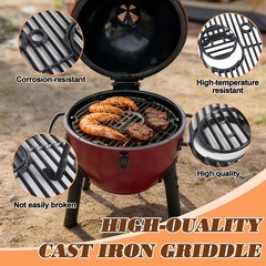 13 3/4 Inch Round Cast Iron Grill Charcoal Grate Kit For CharGriller Akorn