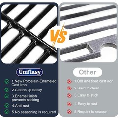 Cast Iron Grill Grates 17.5 Inch Porcelain for Weber Spirit 200 Series 2Pack