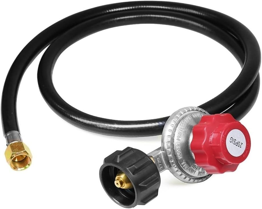 8′ LP Propane Gas Regulator Set Propane 0-20 PSI Adjustable Regulator QCC1/Type1
