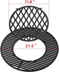 Cast Iron Grill Grate Replacement Gourmet BBQ System for Weber 22Inch Kettle Cha