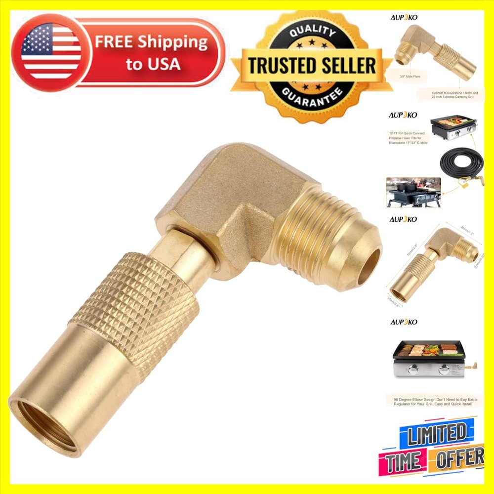 3/8″ Male Flare Propane Adapter for Blackstone Grills – 90-Degree Elbow Design