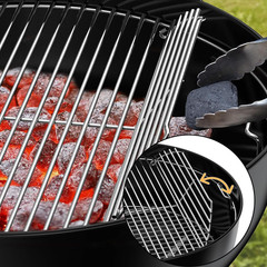 Hinged Cooking Grate for 22” Charcoal Grill, round Charcoal Grate for Weber 7436