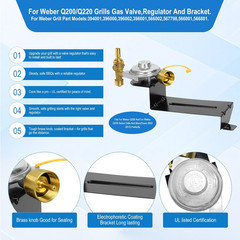 80476 Valve Regulator with 69956 Grill Burner for Weber Q Grill Parts,For Weber