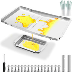 Grill Grease Tray Replacement for Dyna Glo with Catch Pan, Universal 25″-34″ Adj