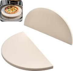 Half-Moon Ceramic Heat Deflector Plates for Kamado Joe Classic I, II, Iii,Big Gr