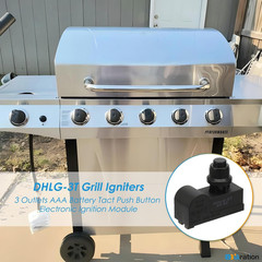 DHLG-3T Grill Igniters for Charbroil Ignitor Replacement Kit, 3 Outlets AAA Batt