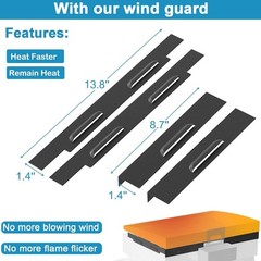 Burner Tube Set and 5011 Hard Cover Top Lid with Wind Guard for Blackstone 22…