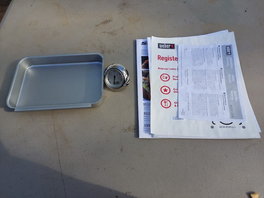 25OO63 WEBER SPIRIT E335 PARTS: THERMOMETER, DRIP TRAY, MANUALS, NEW OTHER