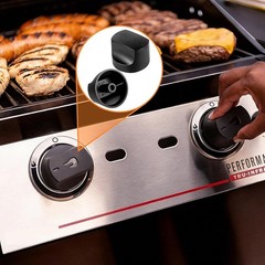 Black Control Knobs for Charbroil Grill – Set of 2 with Installation Kit