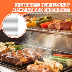 2Pack 9MM 7524 7528 Cooking Grates with 7622 Heat Deflectors 7620 Flavorizer Bar