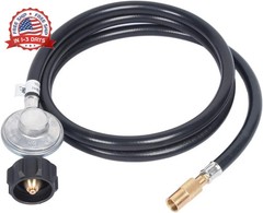 GasSaf 6 FT Propane Regulator Hose, Propane Adapter Hose with Regulator for Blac