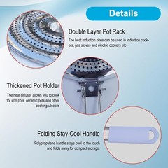 8″ Heat Diffuser Plate for Gas Stove, Simmer Ring with Foldable Handle | 8-in…
