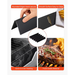 Skyshalo Flavorizer Bars 15in Porcelain Steel Grill Parts 5 Pack Black