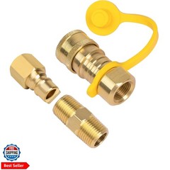 3/8 Inch Natural Gas Quick Connect Fittings, Natural and Propane Gas Hose Plu…