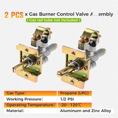 2×Gas Burner Control Valve For Blackstone 36″ Grill Valve 1554 Replacement Parts