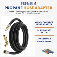 Flame King Propane 12Ft Rv Quick Connect Hose Adapter For 17 Or 22 Blackstone