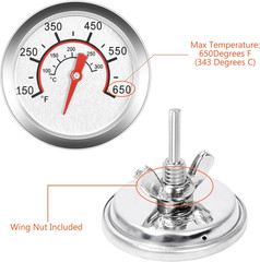 Qulimetal 1.85″ Lid Temperature Gauge for Most of Char Broil Gas Grills, Grill T