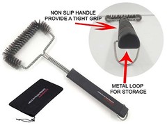 SS Brush for Charbroil, Big Green Egg Charcoal, Weber BBQ Grill + Nylong Bag