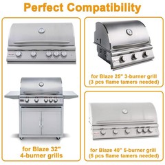Flame Tamer Replacement Parts for Blaze 3/4/5 Burner Gas Grills , 16″ Stainle…