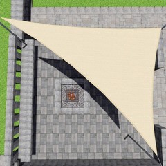 Paradise 16′ x 16′ x 22.6′ Beige Sun Shade Sail Triangle Right Canopy Shade C…