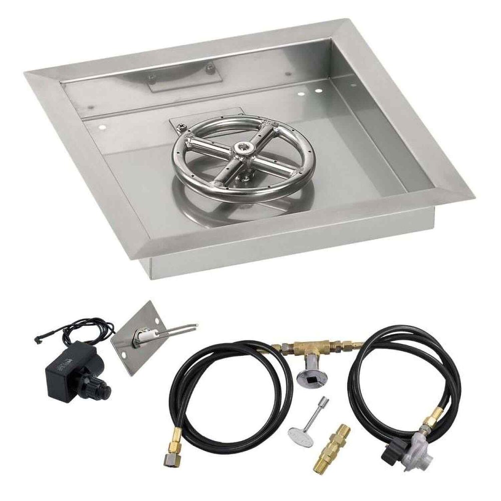 BBQGuys Signature 12 Inch Stainless Steel Square Drop-In PanSpark Ignition Kit6