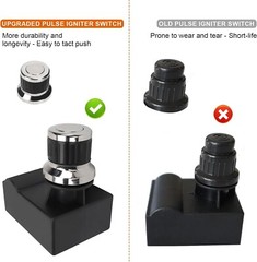 Kit de reemplazo de encendedor electrónico de batería de 2 salidas color negro