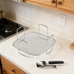 Stainless Steel Drying Rack Designed for Most Air Fryers 20.5 x 20.5 x 10 cm