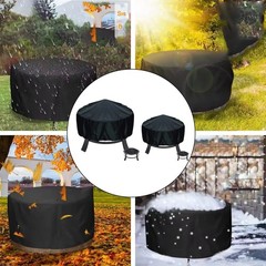 Round For Firepit Cover Waterproof Outdoor Patio Fireplace Protector