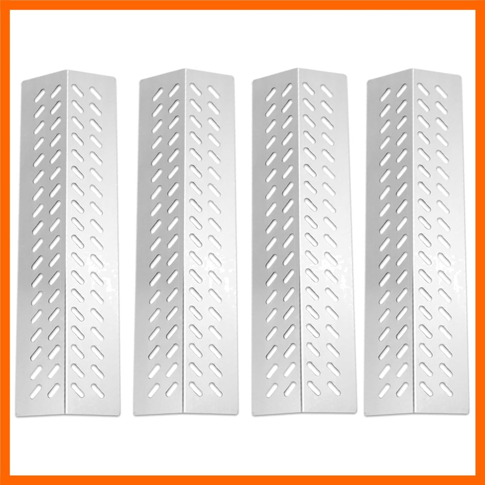 Stainless Steel Flame Tamers, 4 PC Grill Heat Plate Gas Replacement for Bull …