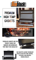 Fireblack® Hi Temp BBQ Smoker Gasket Self Stick 15 Ft High Heat 1/2 X 1/8 Black