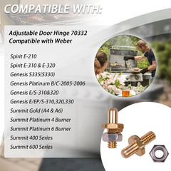70332 Adjustable Door Hinge Pin Compatible with Weber Genesis, Summit and Spirit
