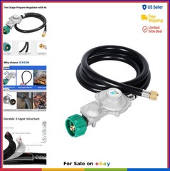 Two Stage Propane Regulator Hose 15FT QCC1 Type1 Gas Grill RV Generator BBQ