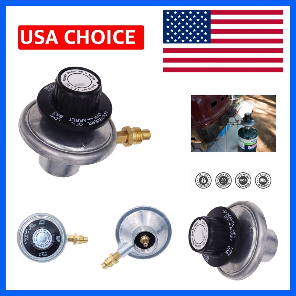 LPG 1 lb Adjustable Propane Gas Regulator Knob Pressure Relief Valve M12x1 No…