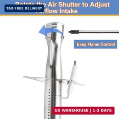 13001 Stainless Steel Vermont Castings Grill Burner, Pipe Burner Tube Replacemen
