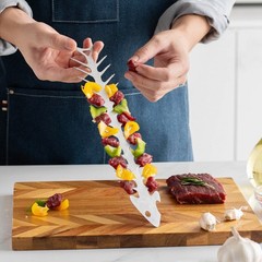 Fishbone Shaped Meat and Vegetable Grill Forks Set Perfect for Picnics