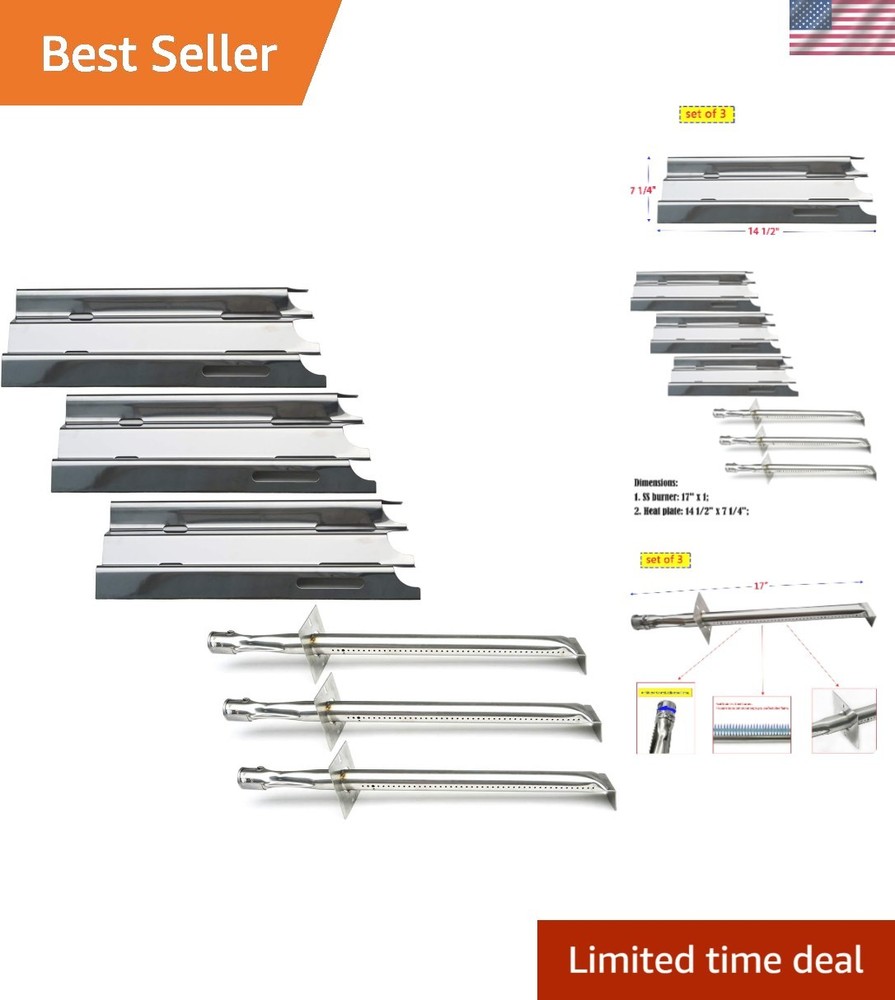 Heavy-Duty Gas Grill Replacement Kit for Jenn Air & Vermont Castings – 3 Pack