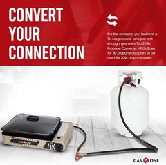 4 ft Heavy-Duty Propane Adapter Hose – 1lb to 20lb Compatibility for Outdoor Use