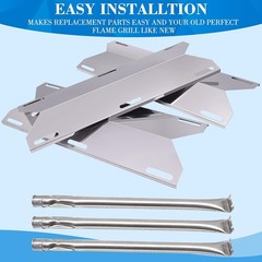 Ultimate Grill Repair Kit with Burners & Heat Shields for Charmglow & Nexgrill